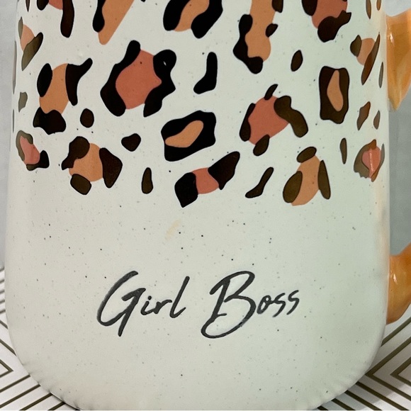 GIRL BOSS Ceramic Coffee Tea Mug 20oz Animal Print Leopard Women Empowerment - Picture 5 of 12